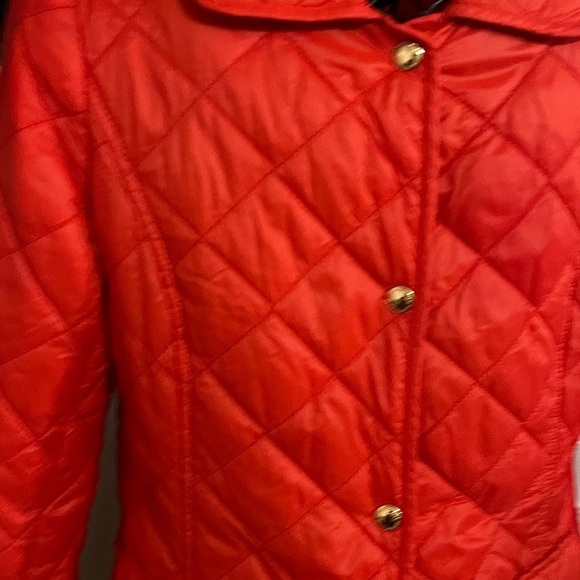Sam Edelman Quited Lightweight Jacket Logo Gold Buttons Red Sz XS Women - Picture 3 of 8